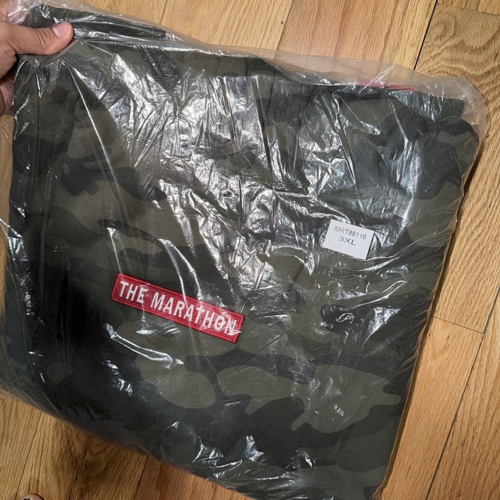 The Marathon Clothing Mens Army Camo Hoodie NWT Size 3XL Nipsey Hussle - Picture 3 of 4